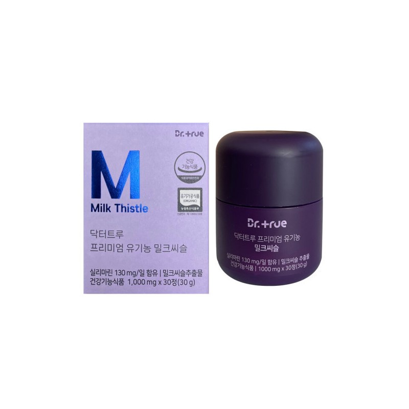 Dr. True 닥터트루 프리미엄 유기농 밀크씨슬 1000mg x 30캡슐 /