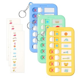 3 Pcs ADHD Tools for Kids Reminder Board for The Elderly for Kids School Bag Pendant Detachable Daily Task Planning Pad (Blue+Yellow+Green)