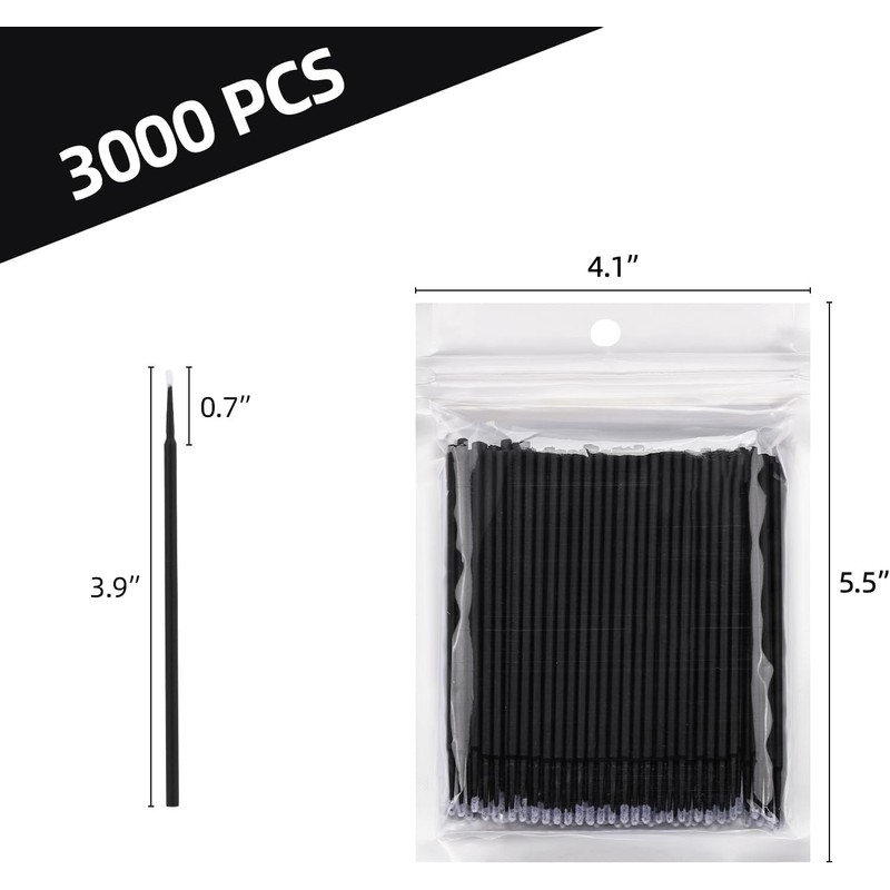 Tbestmax 3000 Microcepillos Aplicadores, Microhisopos, Varitas Desechables Para Rímel De