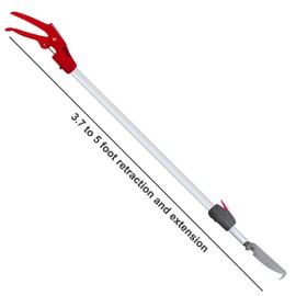 Prunrt 3.7-5 FT Snake Grabber Telescopic with Hooks, Rattle Snake Catcher Tool, Long Handle Reptile Wide Jaw Tongs