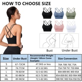 Qivolt 3 PCS Sports Bra Set with Cross Straps,Sports Bras for Women,Cut-Out Tank Top,Removable Padded Cups for Pilates,Fitness (CA/US, Alpha, X-Large, Regular, Regular, Black Blue Green)