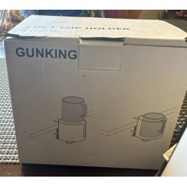 Gunking Luxury 2-in-1 Anti-spill Cup Holder with Under Desk Headphone Hanger (WHITE)