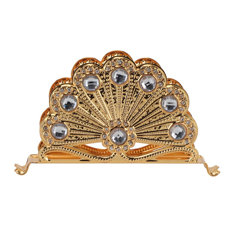 Golden Metal Napkin Holder Exquisite Light Luxury European Style Zinc