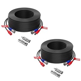 ZOSI 2 Pack 100ft(30M) All-in-One Video Power Cables,BNC Extension Security Camera Cable for CCTV Surveillance Camera DVR System With 2 x BNC&RCA Connector