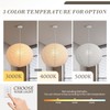 Fivemengo Large Rice Paper Pendant Light Kit, 20in White Globe