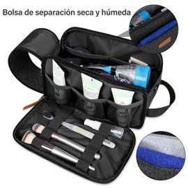 Neceser Hombre Maquillaje Neceser de Viaje Impermeable Bolsa de Baño para Hombres negro
