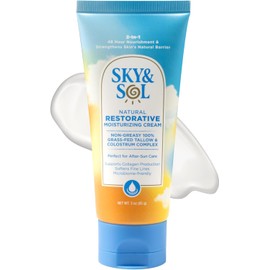 Sky and Sol Crema Todo Hidratante Facial Y Corporal Sebo Res 100% Alimentado Con Pasto Cuidado De Día Y De Noche Naturales Seguros Y Comestibles Cuidado Después Del Sol Todo Tipo De Piel 85