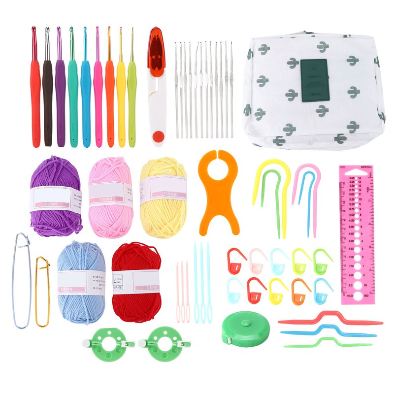 12 Pcs Crochet Needle Set Aluminum Oxide Weaving Sewing Knitting