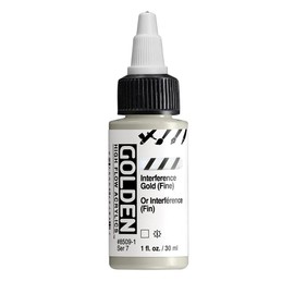 High Flow Acrylics by GOLDEN, Interference Gold (Fine), 1 fl. oz. Bottle, Professional Acrylic Paint, Transparent