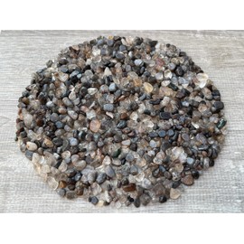 Wholesale Natural Semi Tumbled Black Rutilated Quartz Gemstone Chips, Crushed Mini Crystals, Undrilled Crystal Chips (Black Rutilated Quartz, 1 Pound)
