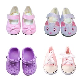 Set di 4 paia di scarpe per bambola, 35-45 cm, scarpe colorate per bambola, A