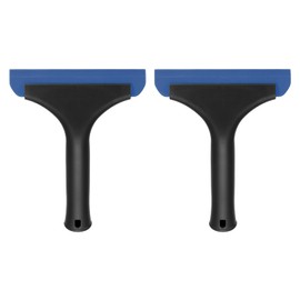 uxcell 2Pcs 6 Inch Shower Squeegee for Glass Doors, All-Purpose Bath Squeegee with Handle for Bathroom Window Mirror Car Glass, Black/Blue