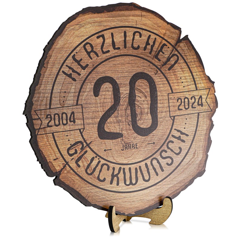 DARO Design Engraved Round Wooden Plaque, Gift for Anniversaries, Birthdays,
