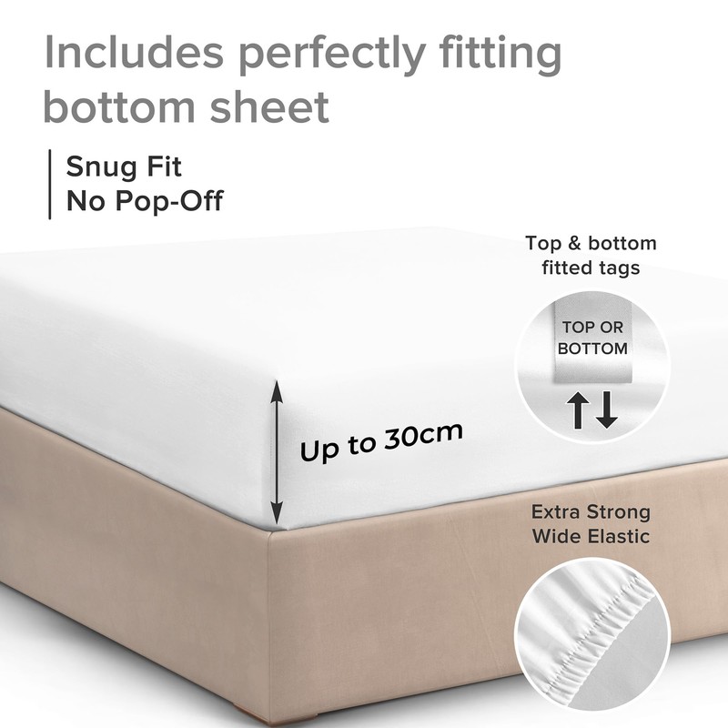 Small Double Bed Fitted Cotton Bedsheets - 100% Cotton Single