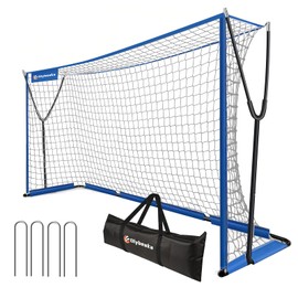 12x6 FT Soccer Goal for Backyard with Stable Outward Angled Metal Frame