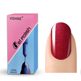 Vishine Gelpolish Professional UV LED Soak Off Varnish Color Gel Nail Polish Manicure Salon Shimmer Red(1430)