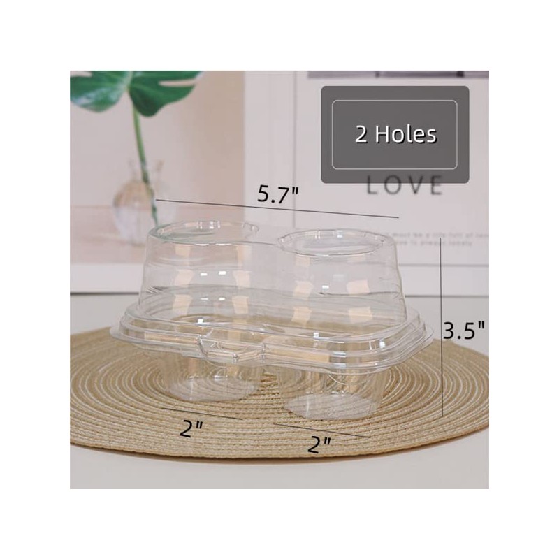 XIZHI Clear Cupcake Boxes with 2 Compartment,Plastic Stackable Cupcake Carrier