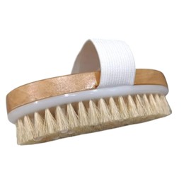 Ch@mpneys Dry Body Brush Wooden Oval, Exfoliating Shower & Bath Brush with Free Beauty Puff(Any Colour)
