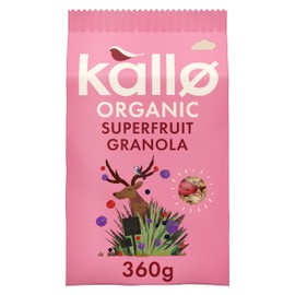 Kallo Crunchy Superfruit Granola, 360g – Gluten-Free & High-Fibre Breakfast with Real Fruits