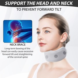 Neck Collars for Pain for Support,Neck Support Collar,Neck Brace for Neck Pain and Support,Adjustable Neck Support Brace for Sleeping,Long-Distance Flight,Home Leisure,Daily Work (Light Blue)