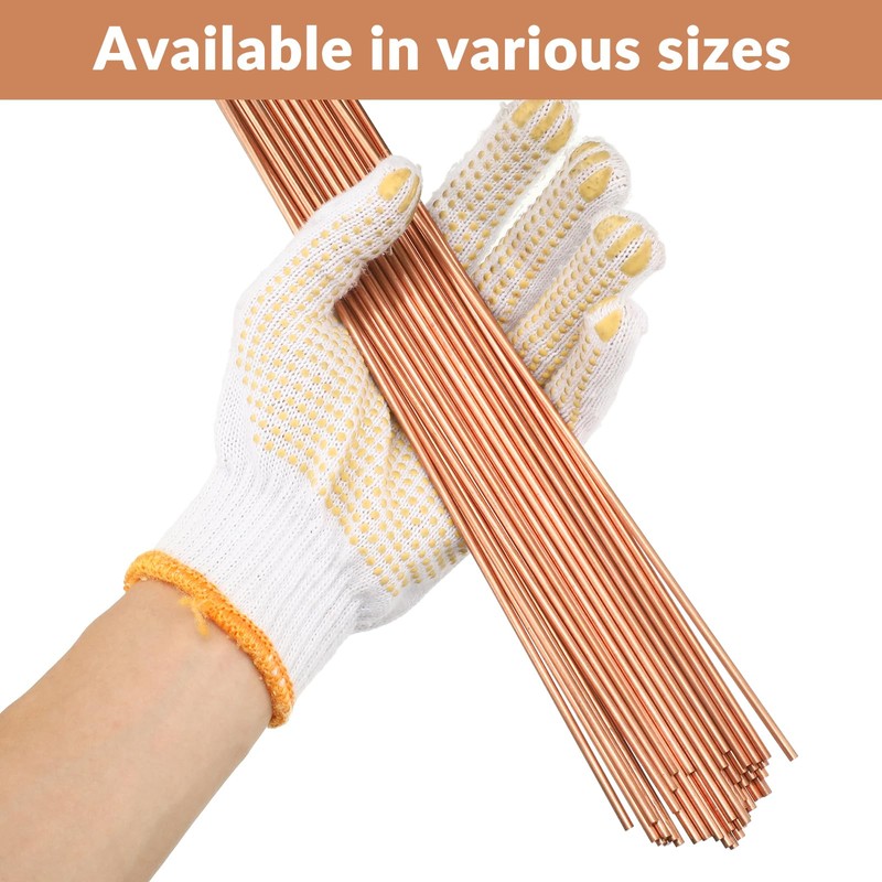 Therwen Pure Copper Round Rod 11.8 Inch Length Bare Metal
