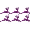 Pack of 6 - Hanging Glitter Reindeer Christmas Tree Decorations