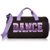 Dance Duffel Bag With Multicolored Dance Print (Black/Purple)