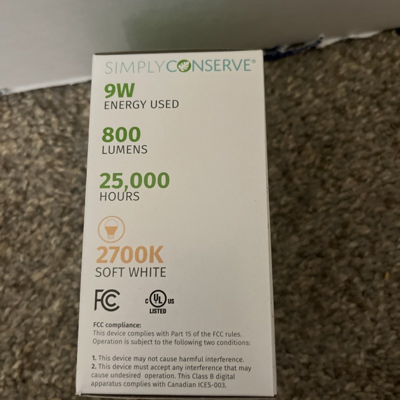Simply Conserve 10 Simply Conserve 60W Replacement 9W LED Ligh