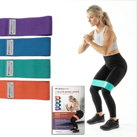THERABAND Glute Band Loops, Resistance Exercise Set, Workout, Multicolored