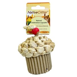 Exotic Nutrition Celebration Cupcake - Fun & Unique Toy for Hamsters, Gerbils, Rabbits, Guinea pigs, Prairie Dogs, Chinchillas, Degus, Squirrels, Rats and other chewing small animals