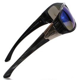 Fishoholic - anteojos de sol polarizadas de pesca (9 opciones), funda rígida y bolsa – UV400 gran regalo de pesca para padres, hombres, mujeres (espejo azul)