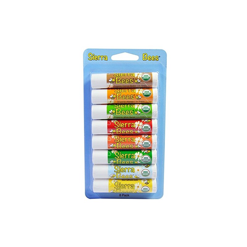 Sierra Bees, Organic Lip Balms, Variety Pack, 8 Pack, 0.15
