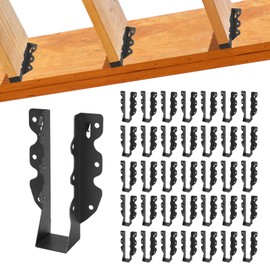 36 Pcs 2"x 8" Joist Hanger,Q235B Steel Face Mount Joist Hangers,Black Powder Coated Hurricane Ties for Rafter, Rafter Brackets for Floor, Deck and Ceiling Joists