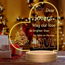Romantic Gifts for Lovers,Acrylic Engraved Night Light,Birthday Gifts for Men and Women, Christmas Thanksgiving Valentine's Day Gifts for Wife, Husband, Boyfriend, Girlfriend