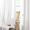 HOMEIDEAS Non-See-Through White Privacy Sheer Kitchen Curtains 24 Inches Long