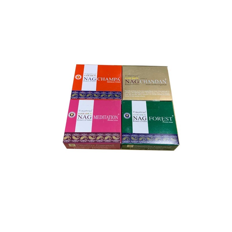 Golden Incense Sticks - Nag Champa, Nag Forest, Nag Chandan,
