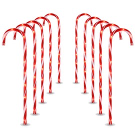 J-HVA Christmas Candy Cane Lights, Candy Cane Lights Christmas Decorations Outdoor for Yard,Garden(26Inch),10Pack