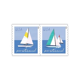 Sailboats Postcard Stamps (1 Roll (100 Stamps))