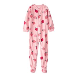 Carter's Big Girls Footed Microfleece PJ's Sleeper Pajamas (Pink Strawberry, 14 Years)