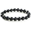 GOLD STONE Men's Women's Onyx Bracelet Black Agate Natural Stone