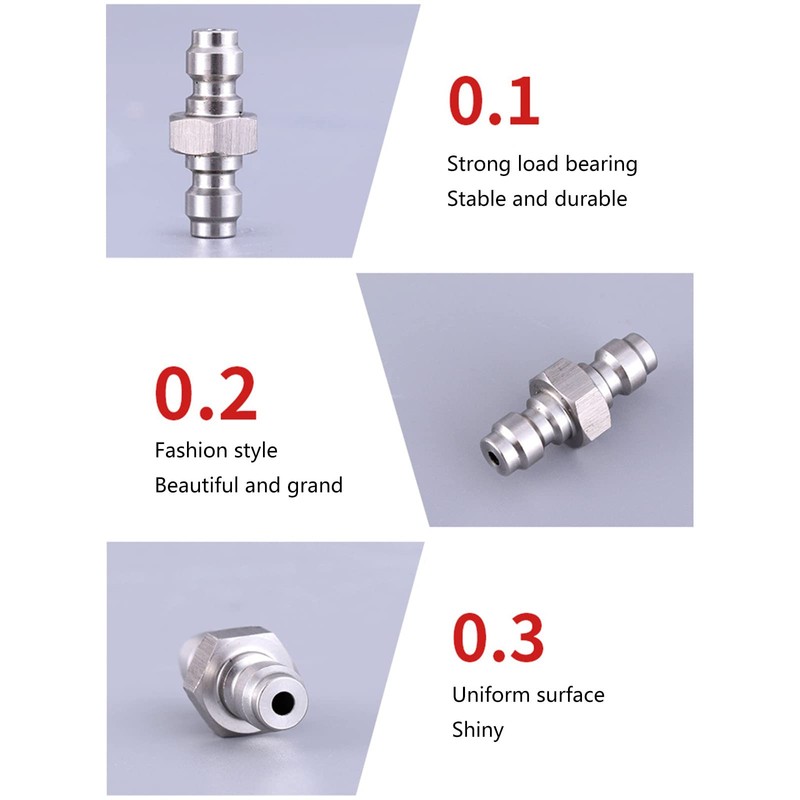 Htopse Upgraded Stainless Steel Both End Male Quick Disconnect Adaptor