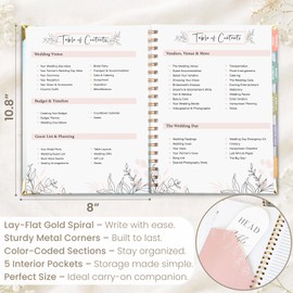 Wedding Planner Book and Organizer, Bridal Planning Binder with Tabs&Pocket