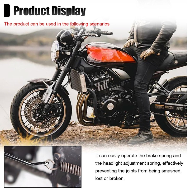 UHANBUT Motorcycle Exhaust Spring Puller Hook, Rubber Coating Vehicle T