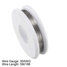 sourcing map 0.25 mm 30AWG Super Fine Heating Wire FeCrAl Resistance Wire 16ft Length