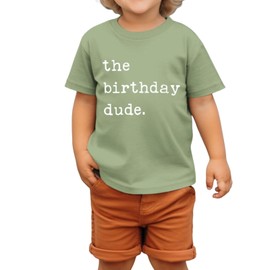 Birthday Boy Shirt Birthday Dude Tshirt 2nd 3rd 4th 5th 6th Toddler Boys B-Day Party Tee Tops(Green,5Years)