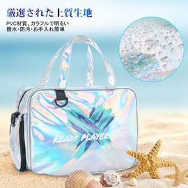 Newseego Pool Bag PVC Waterproof Material Plastic Bag Spa Bag Gym Bag Travel Bag Carry On Bag Pool Bag Girls Handbags Shoulder Durable Small Large Capacity Lightweight Swimming Bag for Beach Swimming Gym Spa Sandbox Travel