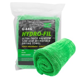 3D Hydro-FIL XL | Professional Grade Microfiber Towel | Extra Large 20” x 31.5” | Highly Absorbent | Premium Drying Cloth for Car Detailing | Green