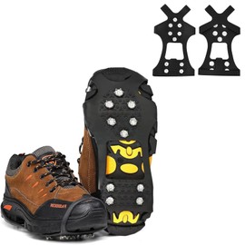 WLHFDC Spikes for shoes winter, shoe spikes, non-slip shoe spikes 35-49 replacement spikes ice grips, spikes for shoes, crampons, ice cleats for shoes and boots for walking, fishing, climbing