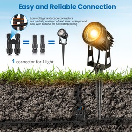 RESHAKE 24 Pack Low Voltage Landscape Wire Connector, Landscape Lighting Connectors for 12-18 Gauge Cable, Outdoor Low Voltage Light Connector for Spotlight, In-ground Light, Path Lights