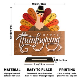 Thanksgiving Decorations Sign, Turkey Decorations, Thanksgiving Decor Indoor for Home Office Front Door, Happy Thanksgiving Decorations for Kitchen, Happy Thanksgiving